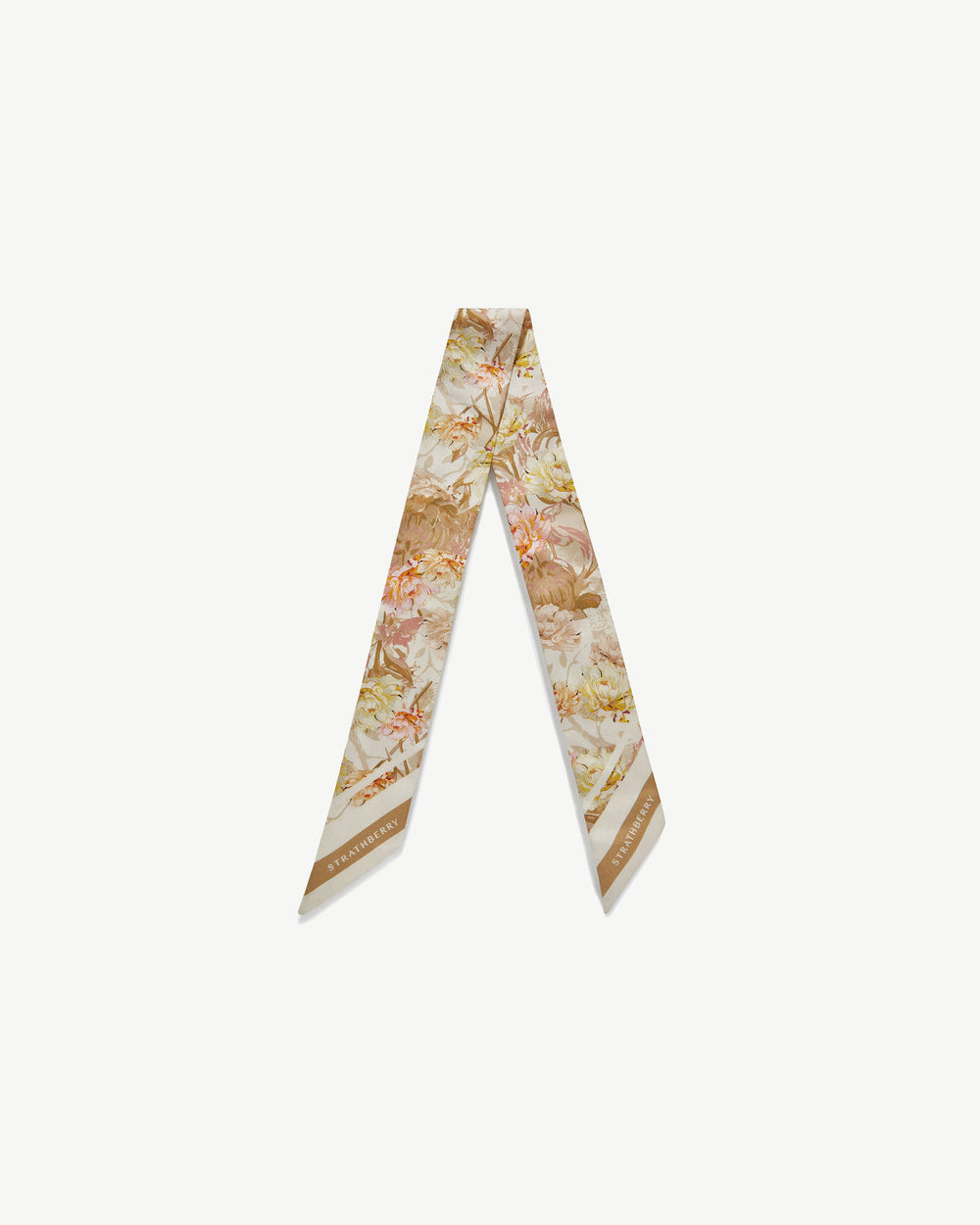 New Arrivals Strathberry Women's Silk Skinny Scarf - White / Red