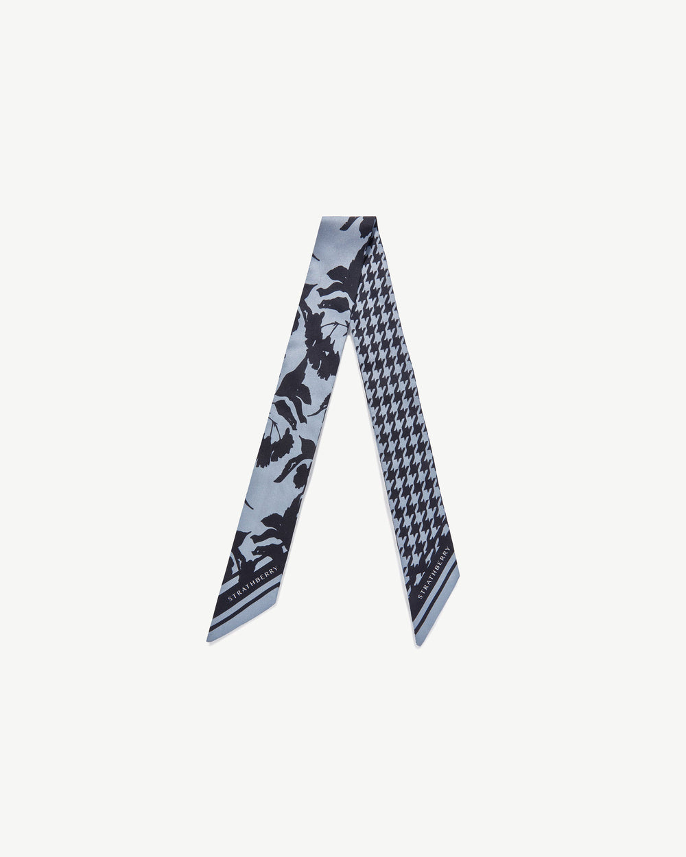 New Arrivals Strathberry Women's Silk Skinny Scarf - Blue / Black