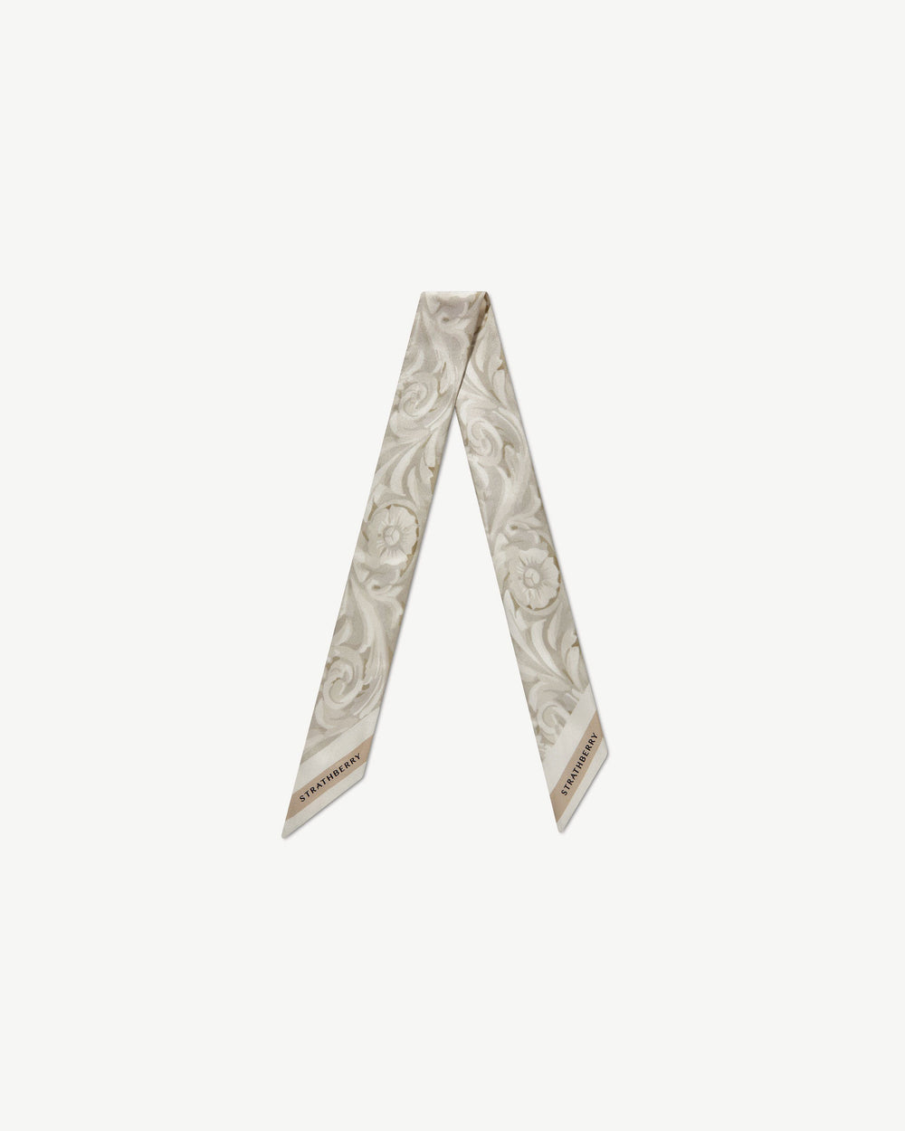 New Arrivals Strathberry Women's Silk Skinny Scarf - White