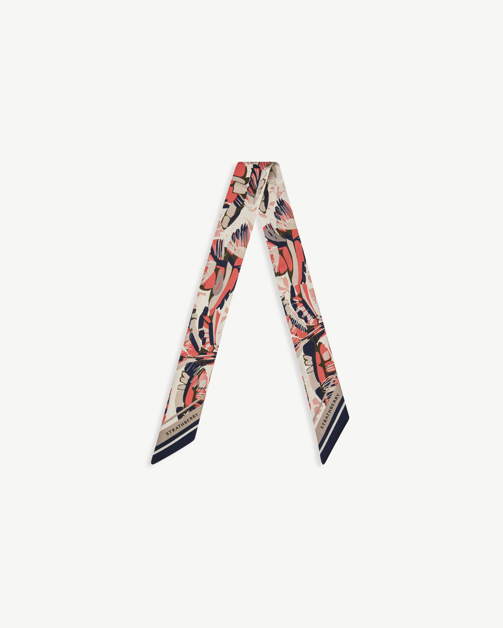 New Arrivals Strathberry Women's Silk Skinny Scarf - Red / Blue / White