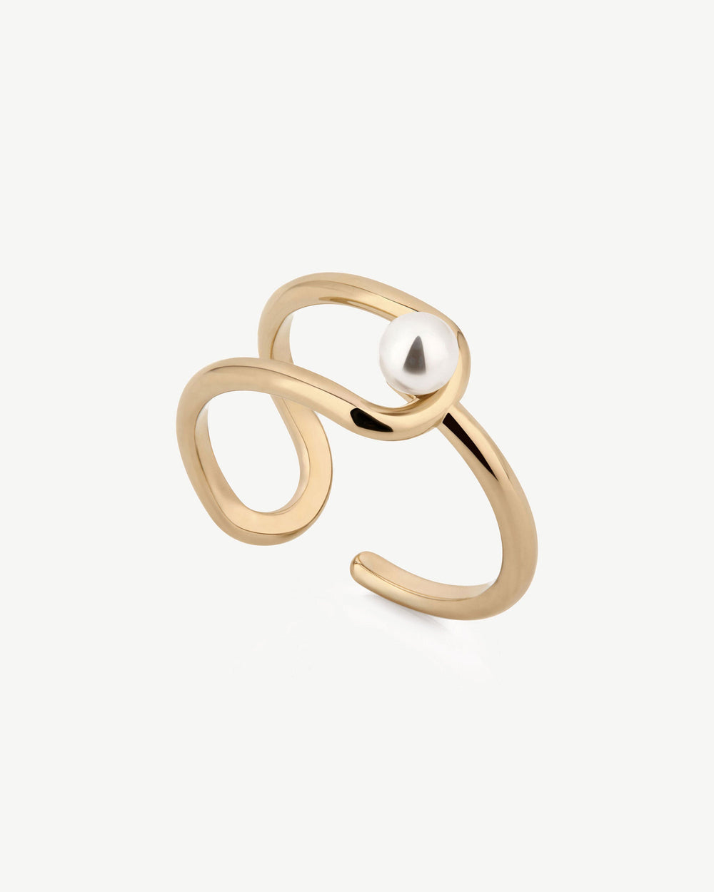 New Arrivals Strathberry Women's Lana Pearl Ring - 22 Carat Gold Gilded - Gold