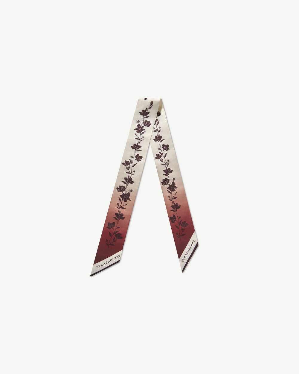 New Arrivals Strathberry Women's Silk Skinny Scarf - Red / White
