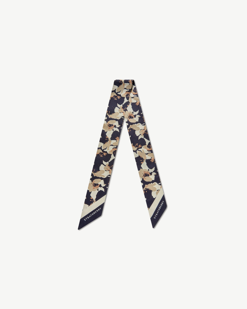 New Arrivals Strathberry Women's Silk Skinny Scarf - Blue / Neutrals