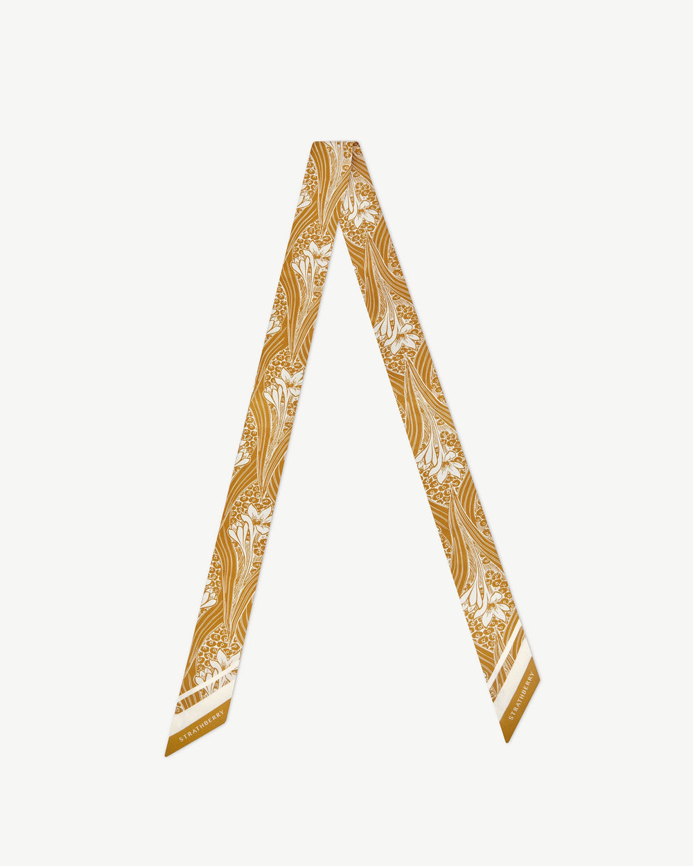 New Arrivals Strathberry Women's Long Silk Skinny Scarf - Yellow