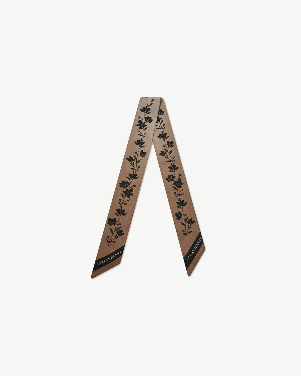 New Arrivals Strathberry Women's Silk Skinny Scarf - Brown / Neutrals
