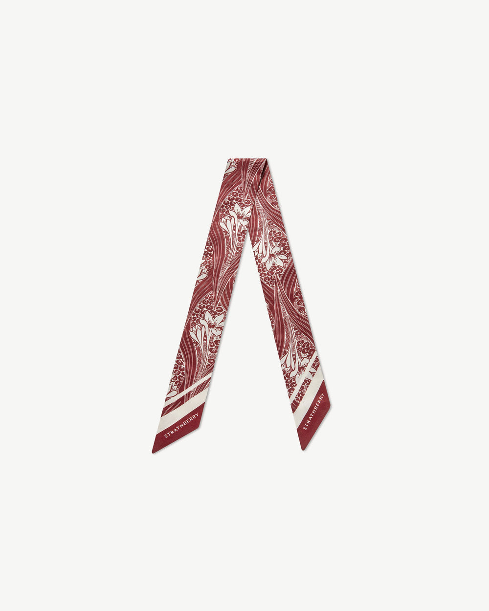 New Arrivals Strathberry Women's Silk Skinny Scarf - Red