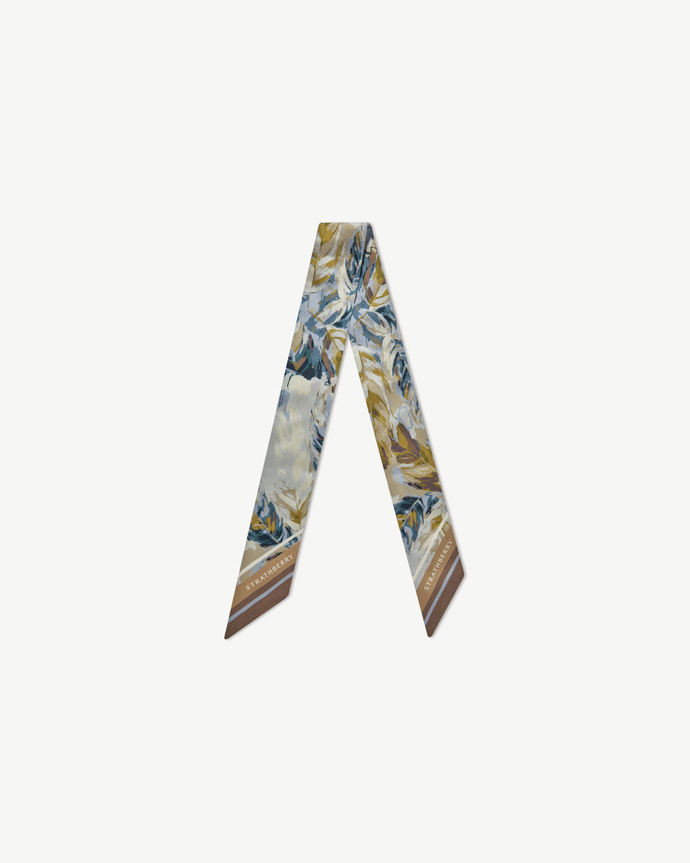 New Arrivals Strathberry Women's Silk Skinny Scarf - Blue / Brown