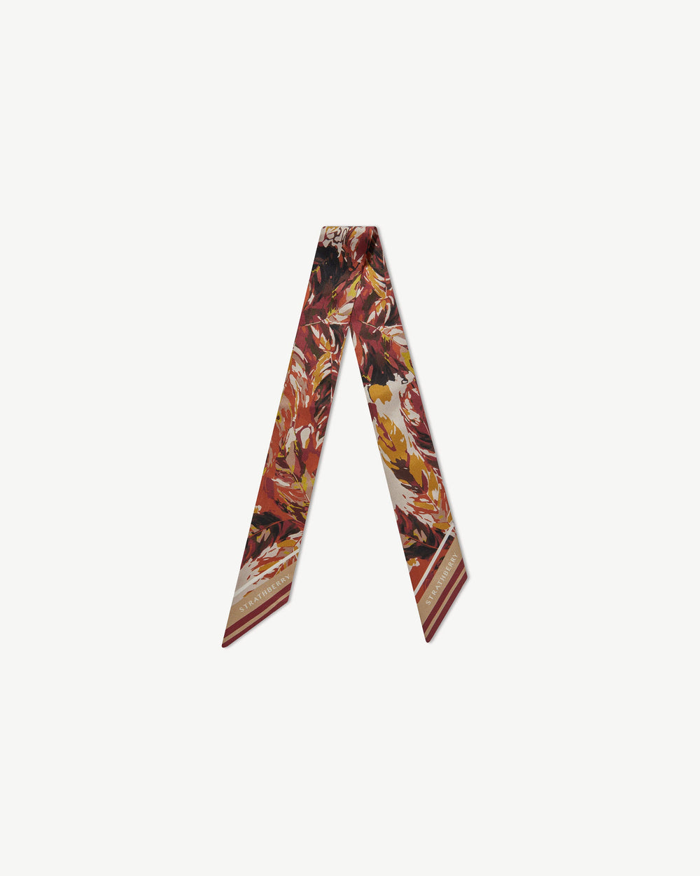 New Arrivals Strathberry Women's Silk Skinny Scarf - Red / White